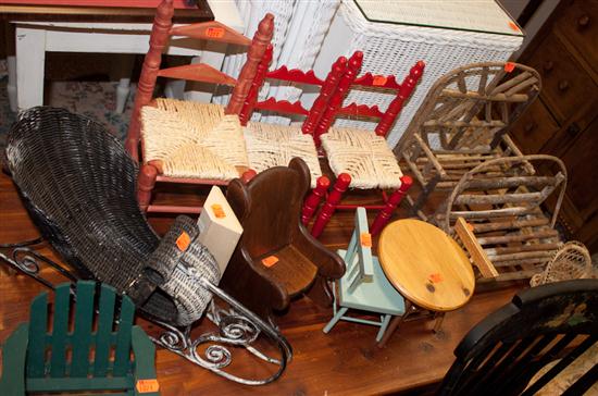 Assorted miniature and doll