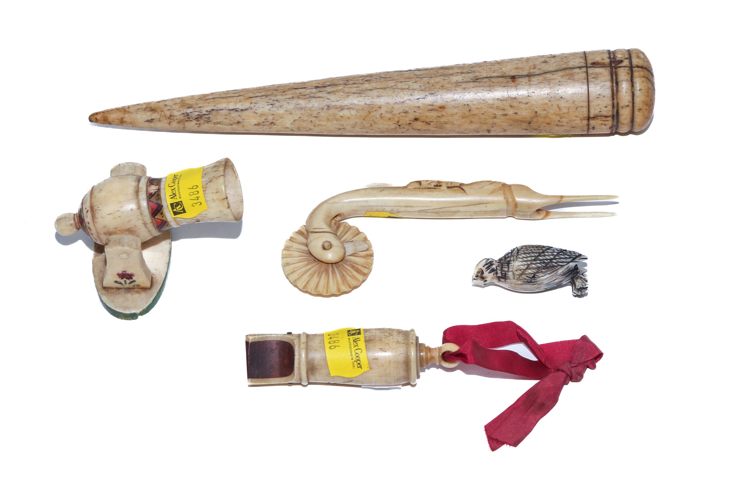 ASSORTED OF NAUTICAL CARVED BONE