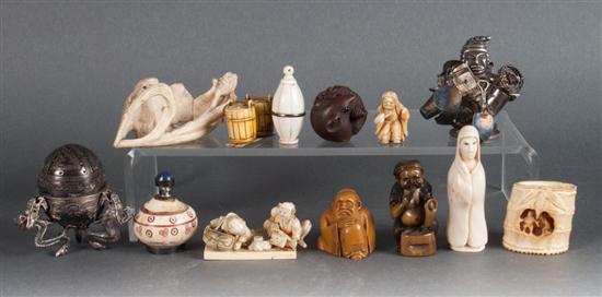 Assorted oriental carved figures