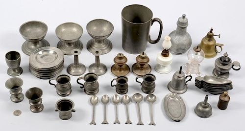 ASSORTED PEWTER AND LIGHTING, 51