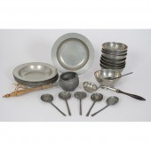 Assorted Pewter Bowls Spoons a