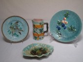 Assorted pieces of Majolica ar