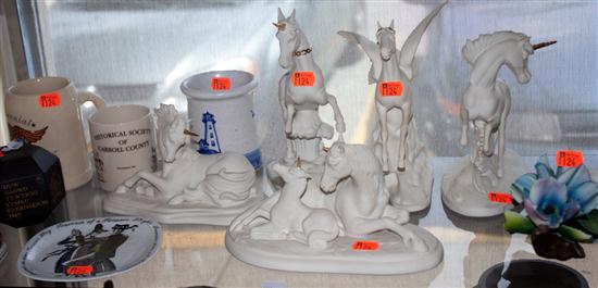 Assorted porcelain unicorn