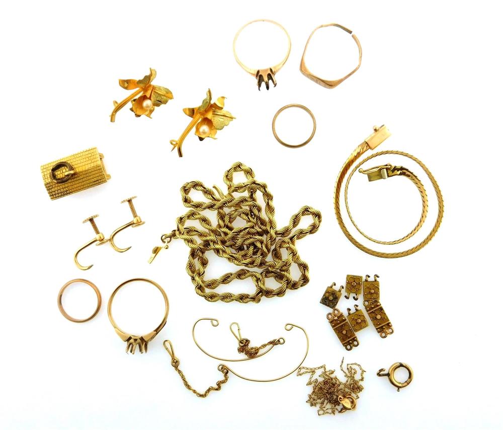 ASSORTED SCRAP GOLD, DAMAGED OR