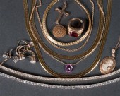 Assorted silver and 10K gold j