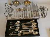 ASSORTED SILVER FLATWARE & JEW