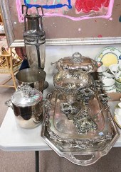 ASSORTED SILVER PLATE GROUP, T