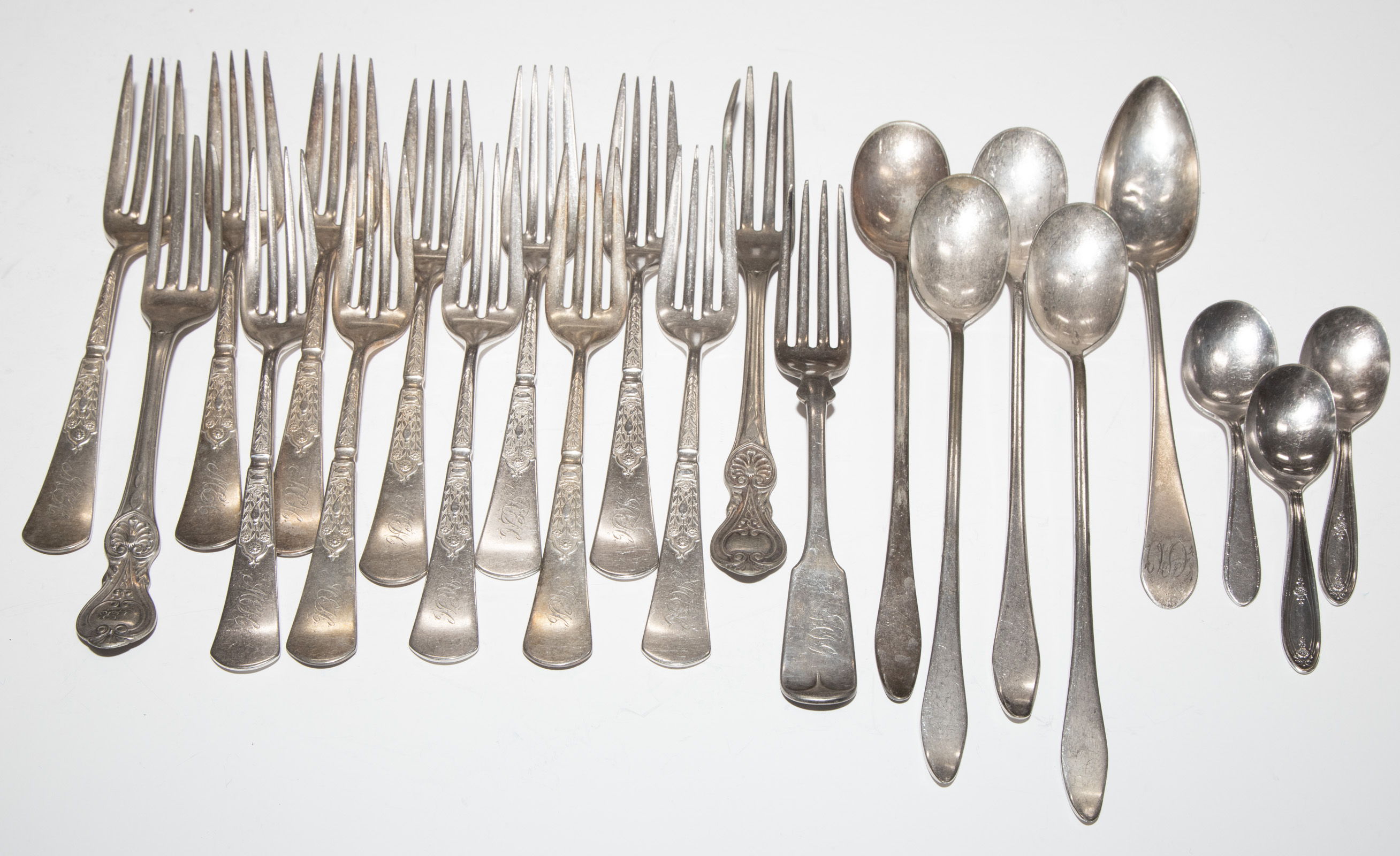 ASSORTED SILVER PLATED FLATWARE