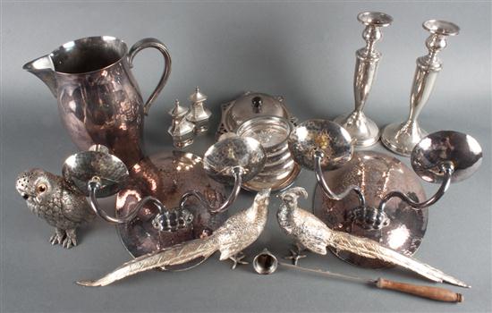 Assorted silver-platedware