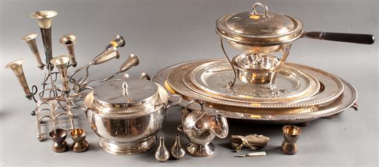 Assorted silver-platedware