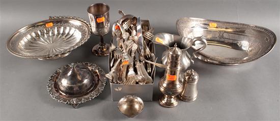 Assorted silver-platedware