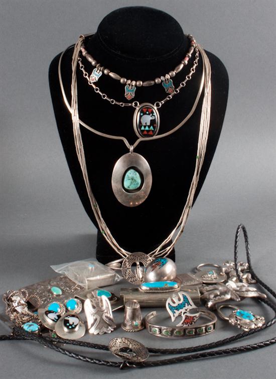 Assorted silver turquoise coral and