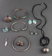 ASSORTED SILVER & TURQUOISE JE