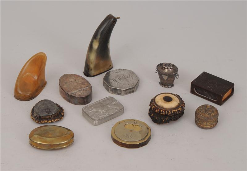 ASSORTED SNUFF BOXES Comprising