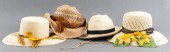 ASSORTED STRAW HATS, GROUP OF