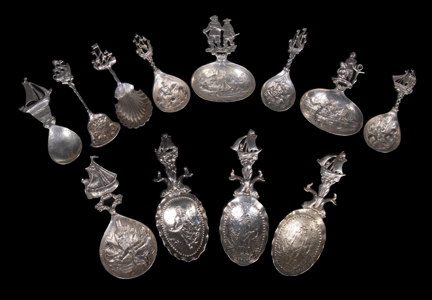 ASSORTED TEA CADDY SPOONS Group