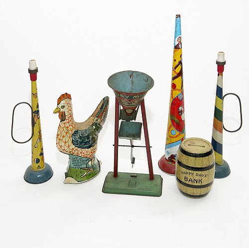 ASSORTED TOY LOTA lot of six tin