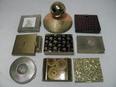Assorted vintage powder compac