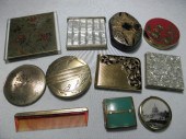 Assorted vintage powder compac