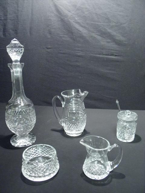 Assorted Waterford cut crystal.