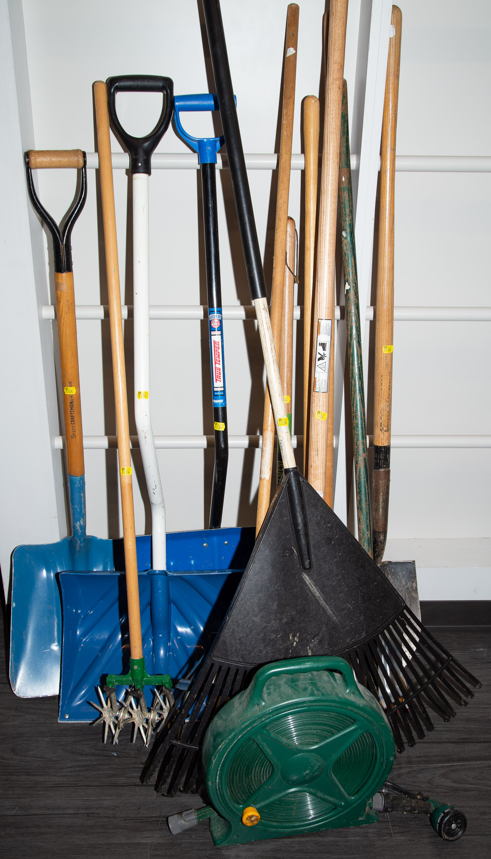 ASSORTED YARD TOOLS & SNOW
