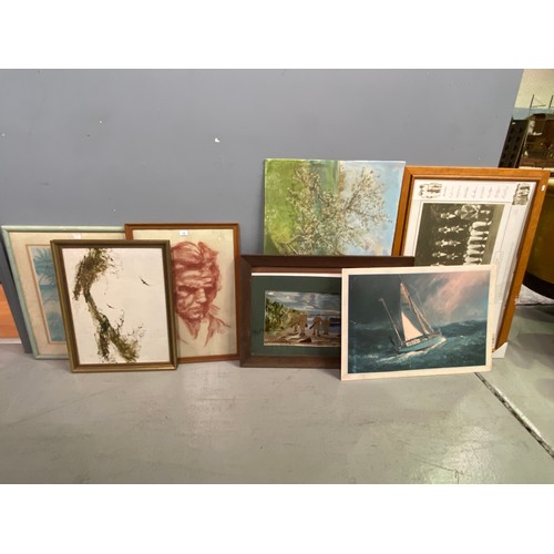 Assortment of art, approx 80cm x
