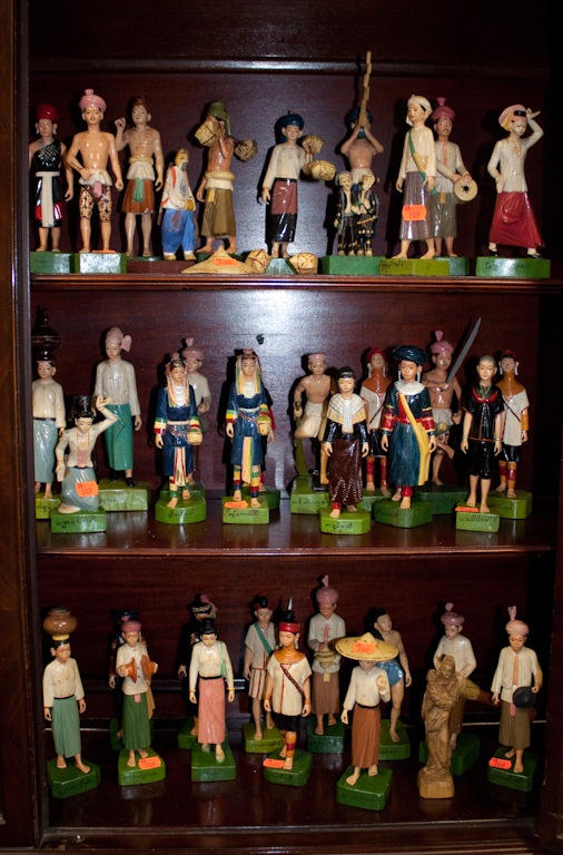 Assortment of Burmese carved and