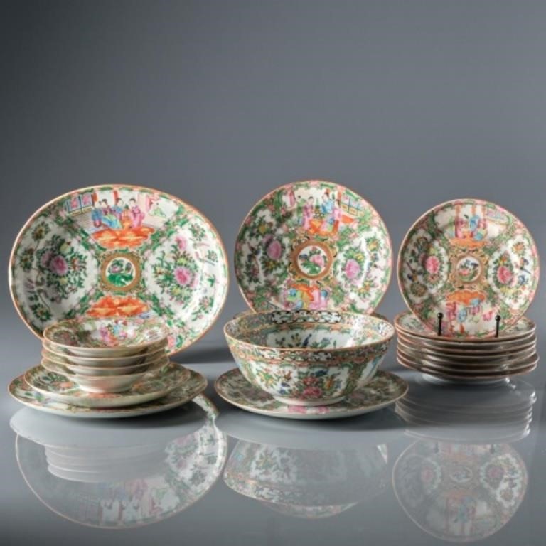 ASSORTMENT OF CANTON ENAMELLED