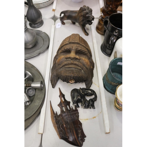 Assortment of carved wood to