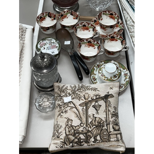 Assortment of cups and saucers,