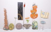 Assortment of garden decoratio