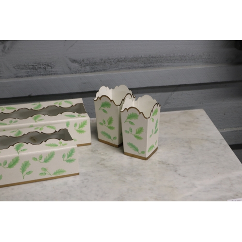 Assortment of hand painted toleware