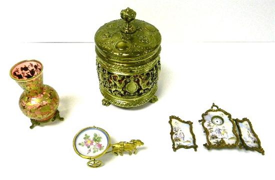 Assortment of metal and glass  four