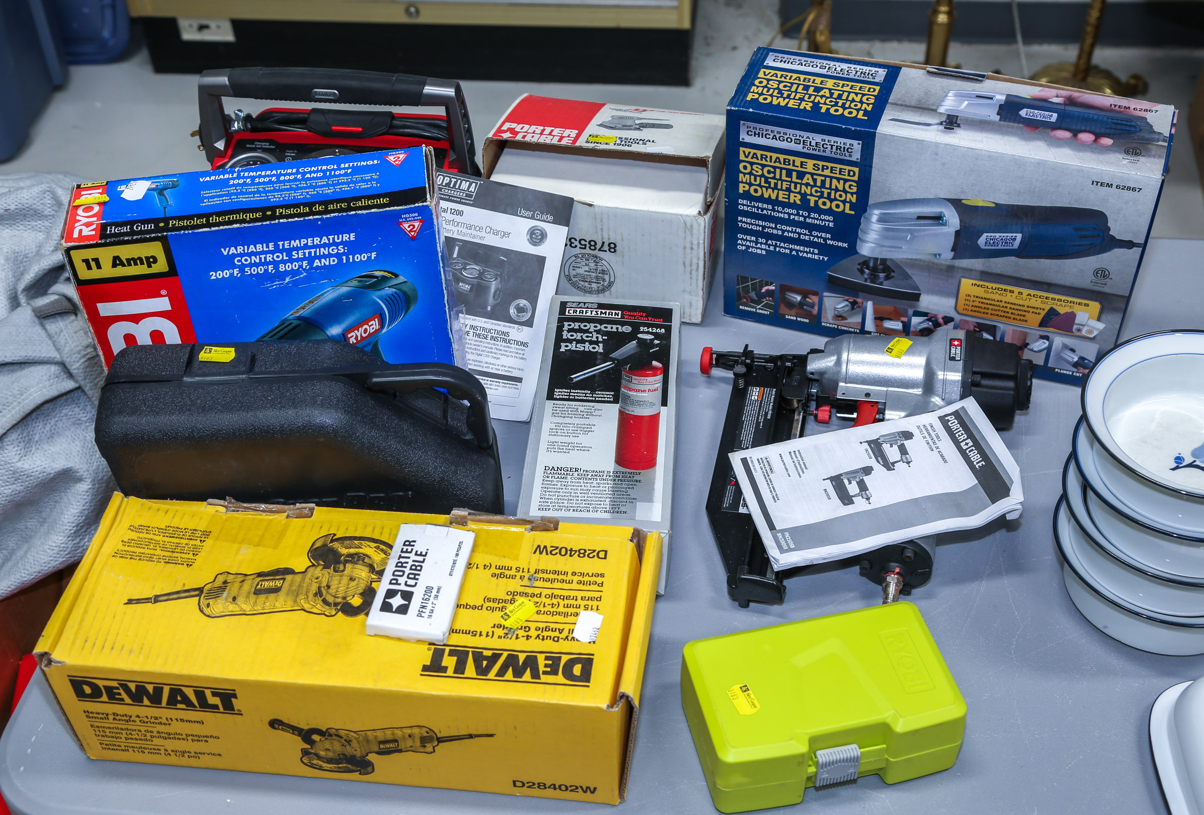 ASSORTMENT OF POWER HAND TOOLS &