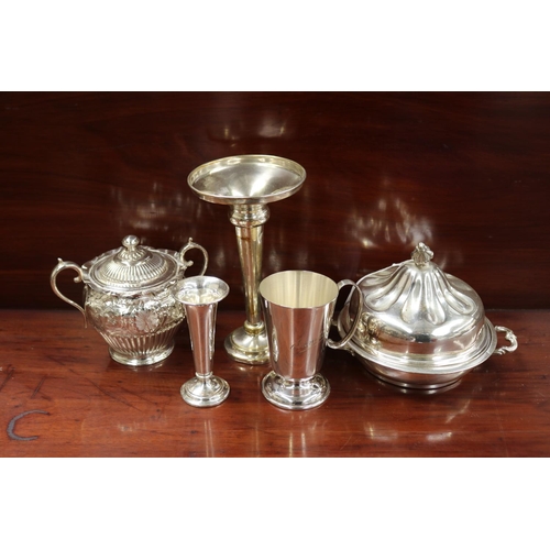 Assortment of silver plate sugar,