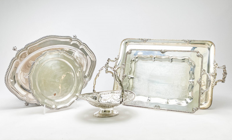 ASSORTMENT OF SILVER-PLATE TABLE