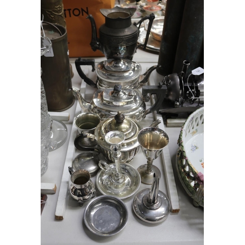 Assortment of silver plate to