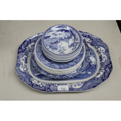 Assortment of Spode blue and