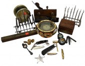 ASSORTMENT OF WOOD AND BRASS A
