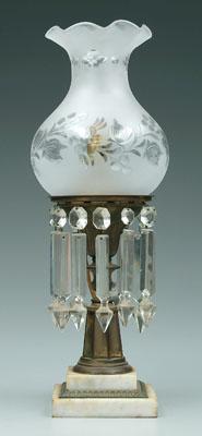 Astral lamp, gilt bronze base on