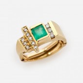 ASYMMETRICAL EMERALD AND DIAMO
