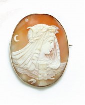 ATHENA SHELL CAMEO.  Nineteent