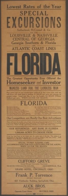 ATLANTIC COAST RAILROAD BROADSIDE