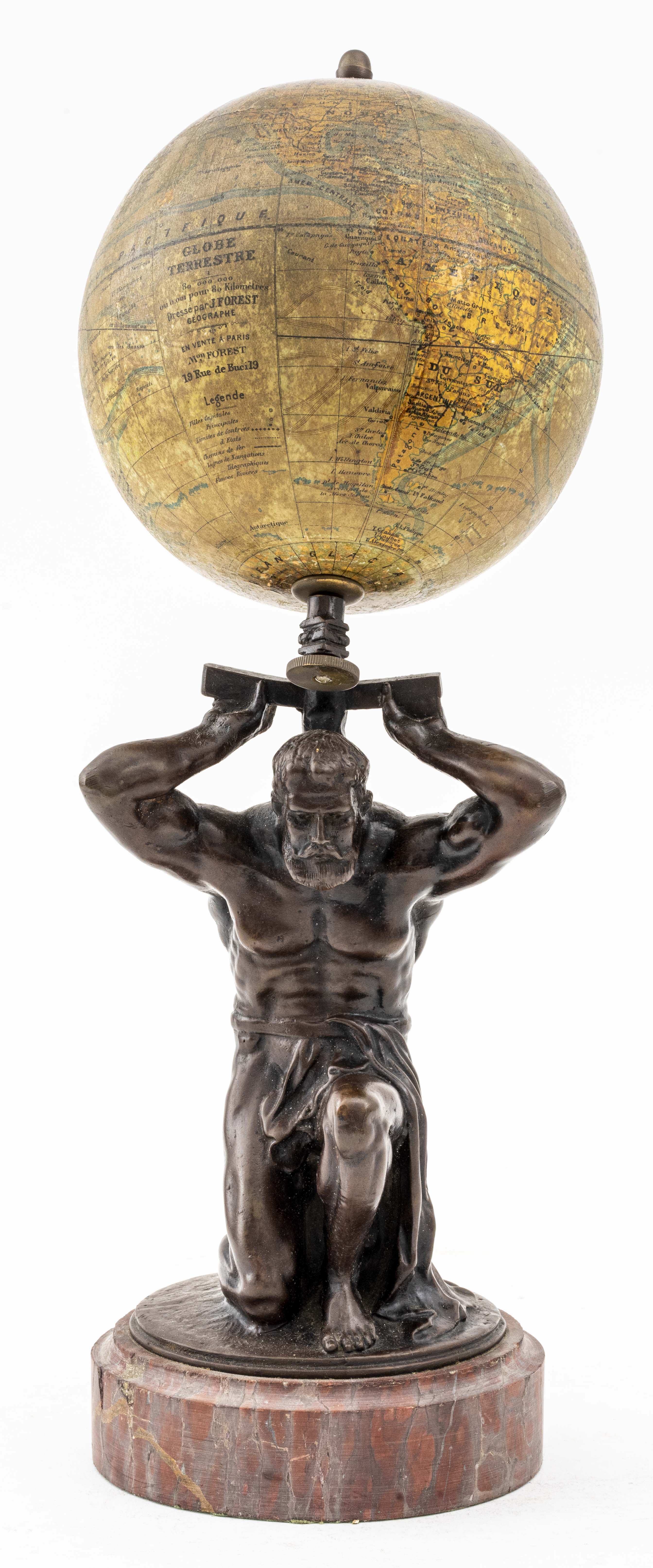 ATLAS HOLDING THE GLOBE BRONZE
