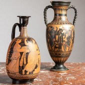ATTIC WARE LEKYTHOS AND A VASE