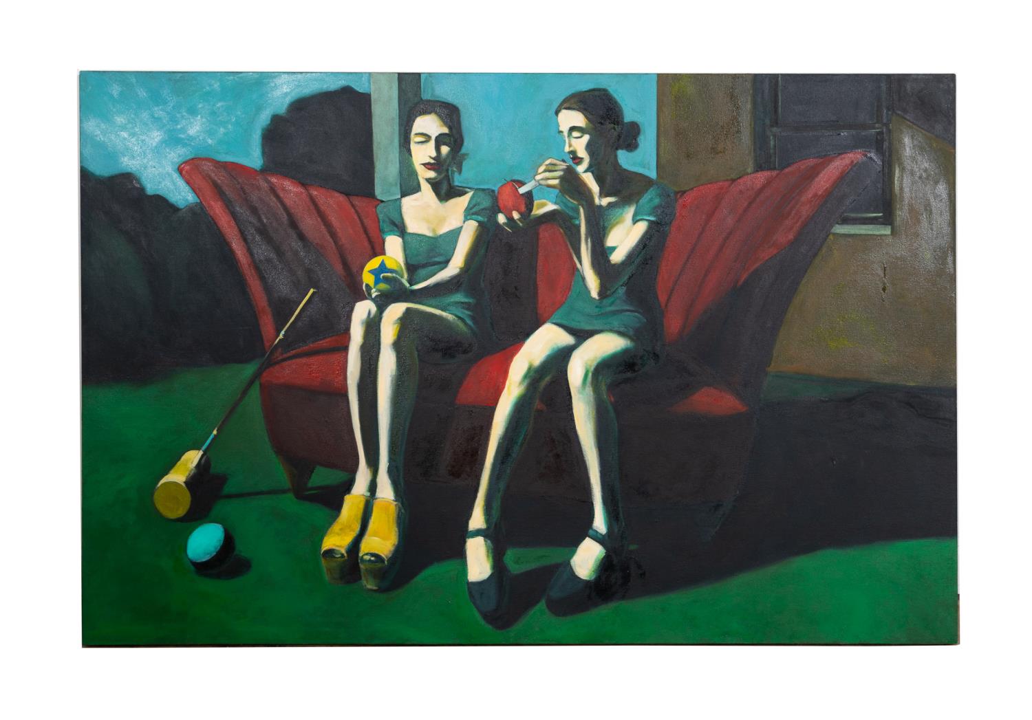 ATTR. G. ELTRINGHAM, WOMEN W/ RED