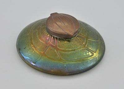 Attr: Loetz Glass Inkwell Green