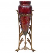 ATTR. LOETZ VASE & BRONZE DRAG