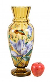 ATTR. MOSER ENAMELED AMBER GLA