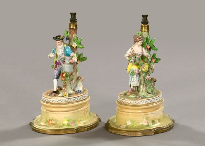 Attractive Pair of German Porcelain